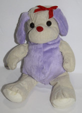 Puli Intl Lavender Gray Plush Puppy Dog 10" Red Nose Bow Stuffed Animal Soft Toy