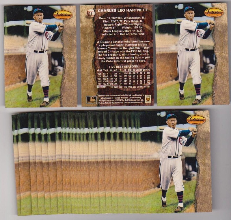 Lot Of 29  1994 Ted Williams Company Gabby Hartnett #16 Cards