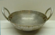 Vintage The Indus Valley Vijay Heavy Aluminum Kadai Kadhai Wok 8" Deep Fry Cook