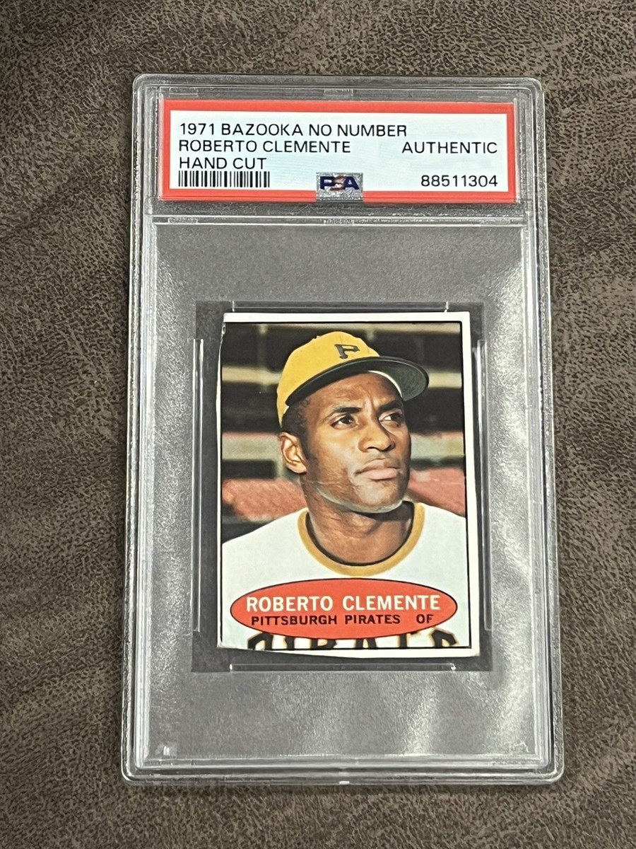 1971 Bazooka Roberto Clemente Hand Cut No Number PSA Authentic HOF
