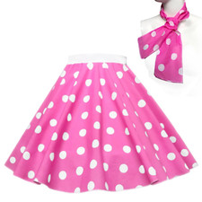 LADIES skirt Rock n Roll 1950s COSTUME Polka Dot FREE SCARF 50's Fancy Dress