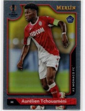 2021-22 Topps Merlin Soccer #17 Aurelien Tchouameni AS MONACO FC Rookie Card 91. rookie card picture
