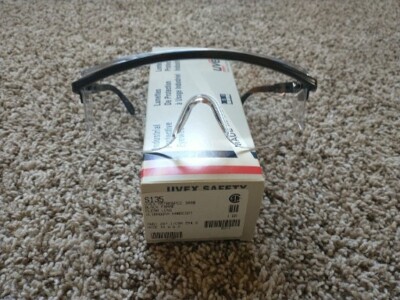 Vintage UVEX Astrospec 3000 Safety Glasses, New In Box, Black Frame, Clear Lens