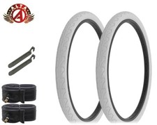 Alta Bicycle Cruiser Durable Tire 26 X 1.95 White City Cavalier Slick 6pc Set.