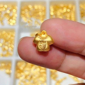 2pcs Pure 999 24k Yellow Gold 3d Cartoon Short Sleeve Pendant Jewelry Diy 0 32g Ebay