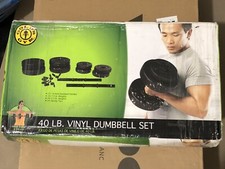 NEW Gold's Gym 40lb Vinyl Dumbbell Weight Set Adjustable BRAND NEW