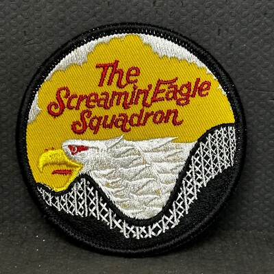 Patch The Screamin' Eagle Squadron Novelty Round 3.5 in Black Yellow White Red