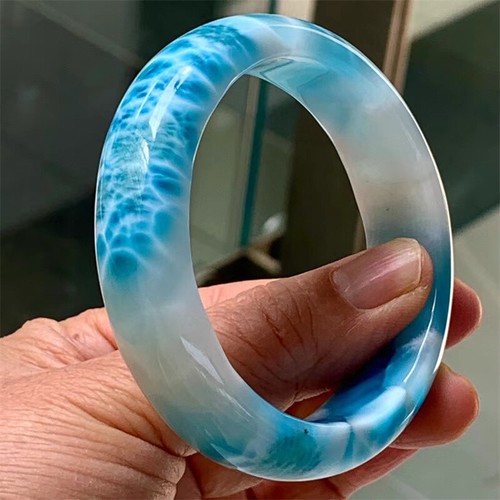 Top Natural Larimar Quartz Crystals Bracelet Reiki Reiki Healing Gift 56MM - Picture 6 of 9