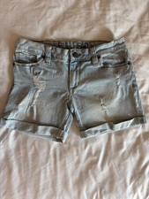 Bullhead Boyfriend Jean Junior s Shorts, Sz 1 Light Wash, Distressed, Classic