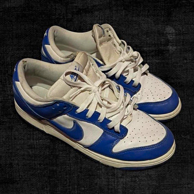 Nike Men s Low-Top Athletic Sneakers Blue/White Colorblock Lace-Up Logo