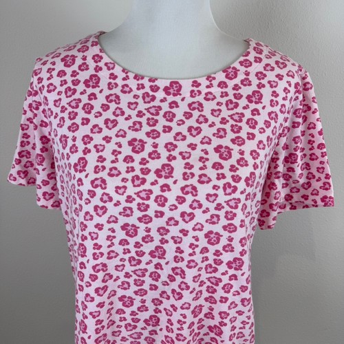 Coral Bay Damen große rosa Leopardenmuster Kurzarm Tier Bluse Top - Bild 2 von 20