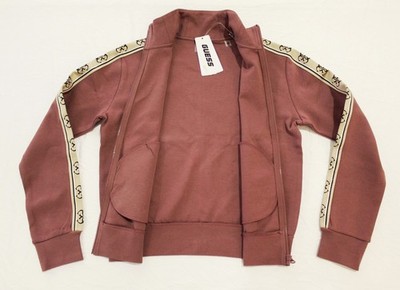 Guess Women's Full Zip Eco Britney Logo Tape Jacket AC2 Wine