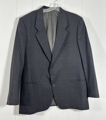 Mani Blazer Jacket Sz 44R Mens Gray Double Breasted Pure Virgin Wool Made Italy