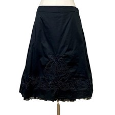 Vtg Y2k Old Navy Whimsygoth Gothic Embroidered Beaded Layered Midi Skirt