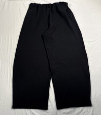 Zara Wide Leg Tapered Trousers Stretch Pull On Black Women  s Large NWT