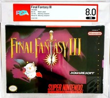 FINAL FANTASY III Nintendo SNES PSA 8.0 CIB Complete Box SquareSoft 9.2 Manual!