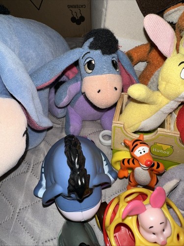 Winnie The Pooh Lot Disney Disneyland Plush Figure Tigger Roo Piglet Eeyore PVC - Picture 3 of 24