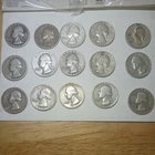 Lot of  15 Washington Silver Quarters  Various Years from 1939 to 1965