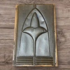 Antique Tin Roof Shingle Fleur-De-Lis Design Rustic architectural Circa 1890