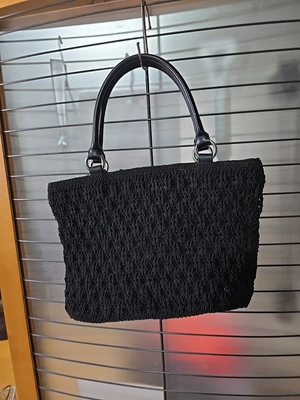 Minicci Black Purse Shoulder Bag Medium Woven with Handles  display picture 1