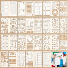 30 PCS Journal Stencils, Plastic Planner Stencils 4x7 4.0 X 7.0 Inches, White