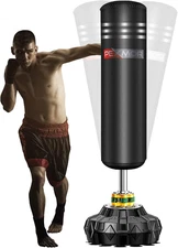 Freestanding Punching Bag Heavy Solid Boxing Bag with Suction Cup Armor Base & N