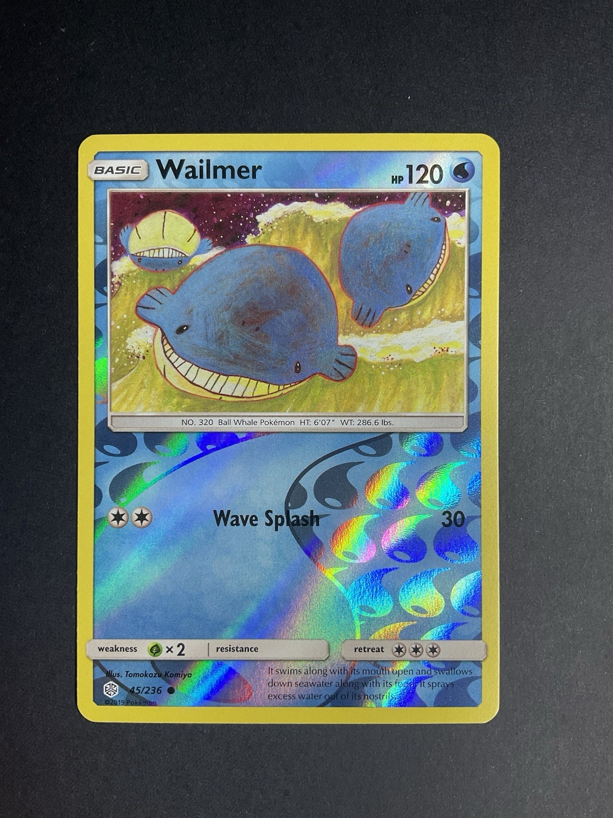 Wailmer 45/236 Reverse Holo Cosmic Eclipse Pokemon NM