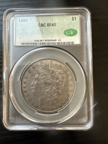 1880 Silver Morgan Dollar CAC XF45