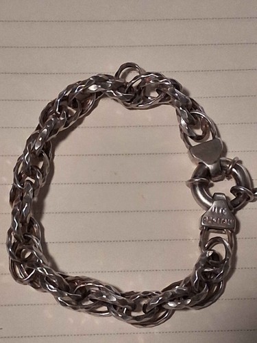 Italian 925 Silver Bracelet – 19.3g, 8” w/ Lobster Clasp