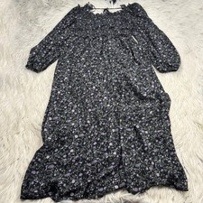 ASTR the Label Women's M Black Purple Floral Midi Dress Boho Dark Cottagecore