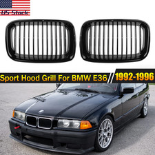 Matte Black Front Kidney Sport Hood Grill Grille For Bmw E36 1992-1996 318i 325i