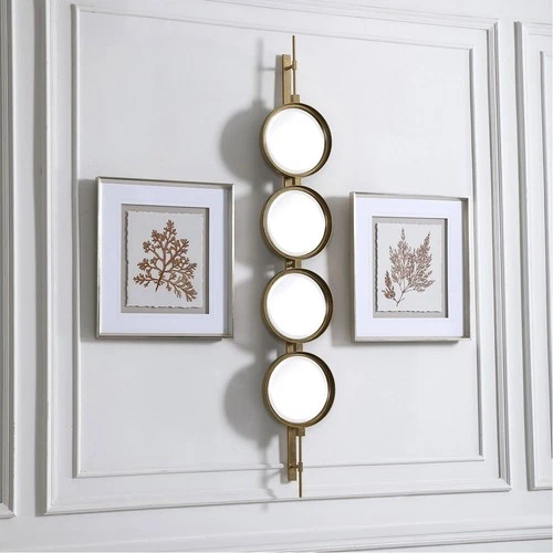 Uttermost 09666 Button 60 X 10 inch Gold Leaf Wall Mirror - Picture 2 of 7