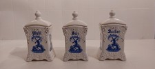 Vintage Keramik Vorratsdosen 3er Set Mehl Salz Zucker Windmühle rundum