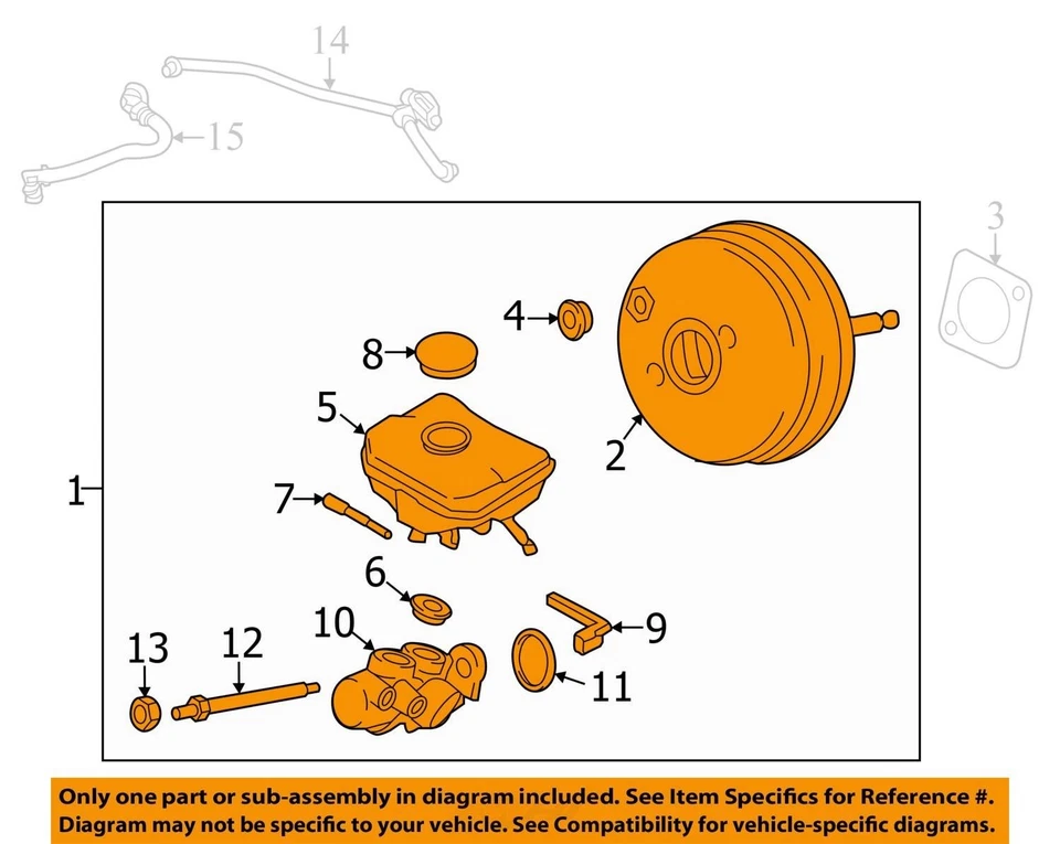 Porsche Macan 2015 potenciador de freno OEM 111 k millas - LKQ408746731 Foto 4 de 4
