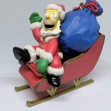 Vintage 2005 Simpsons Homer Santa Sleigh Christmas Ornament Decoration L205