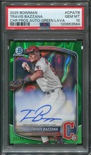 2025 Travis Bazzana Auto PSA 10 Bowman Green Lava /99 #CPA-TB Guardians