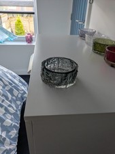 WHITEFRIARS GLASS BARK BOWL - 9688 PEWTER