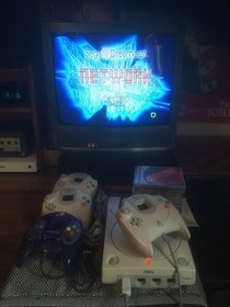 SEGA DREAMCAST Console System, 4x Controllers, 10x Games, Steering Wheel, +more