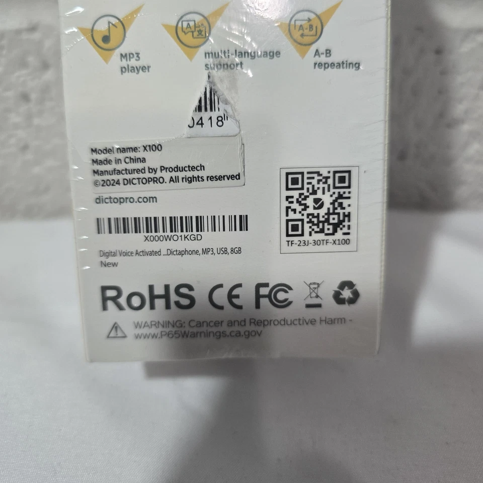 New Dictopro X100 Digital Voice activated recorder Headphones/USB charging Cable - Image 3 of 4