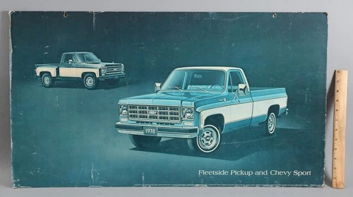 Vintage CHEVY Fleetside Pickup & Sport Truck Auto Dealership Advertising Sign NR