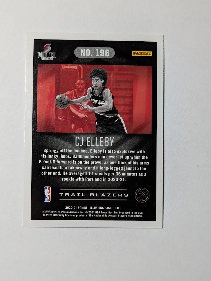 2020-21 Panini Illusions CJ Elleby RC Portland Trail Blazers #196 - Image 2 of 2