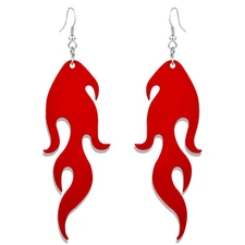 Unique Acrylic Flame Drop Dangle Earring Creative Punk Geometric Fire Element Ea