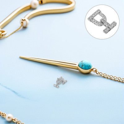  3er-Pack Armbandverschluss-Verbinder   Glitzernde Strass-D-Schnalle für