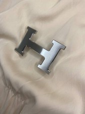 Silver H 40mm Belt Buckle 1.5 Logo Replacement Buckle Designer Style