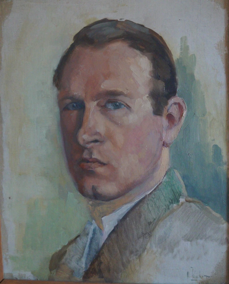 Huile sur Toile encadré PORTRAIT, AUTOPORTRAIT ? Signé ALBERT KEHR - Photo 3/4