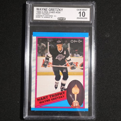 O-Pee-Chee 1989-90 Wayne Gretzky #320 Trophy Winners Los Angeles CCG GEM 10 - Picture 1 of 5