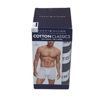 Tommy Hilfiger Mens 5-Pack Cotton Classics Boxer Briefs L White  Navy