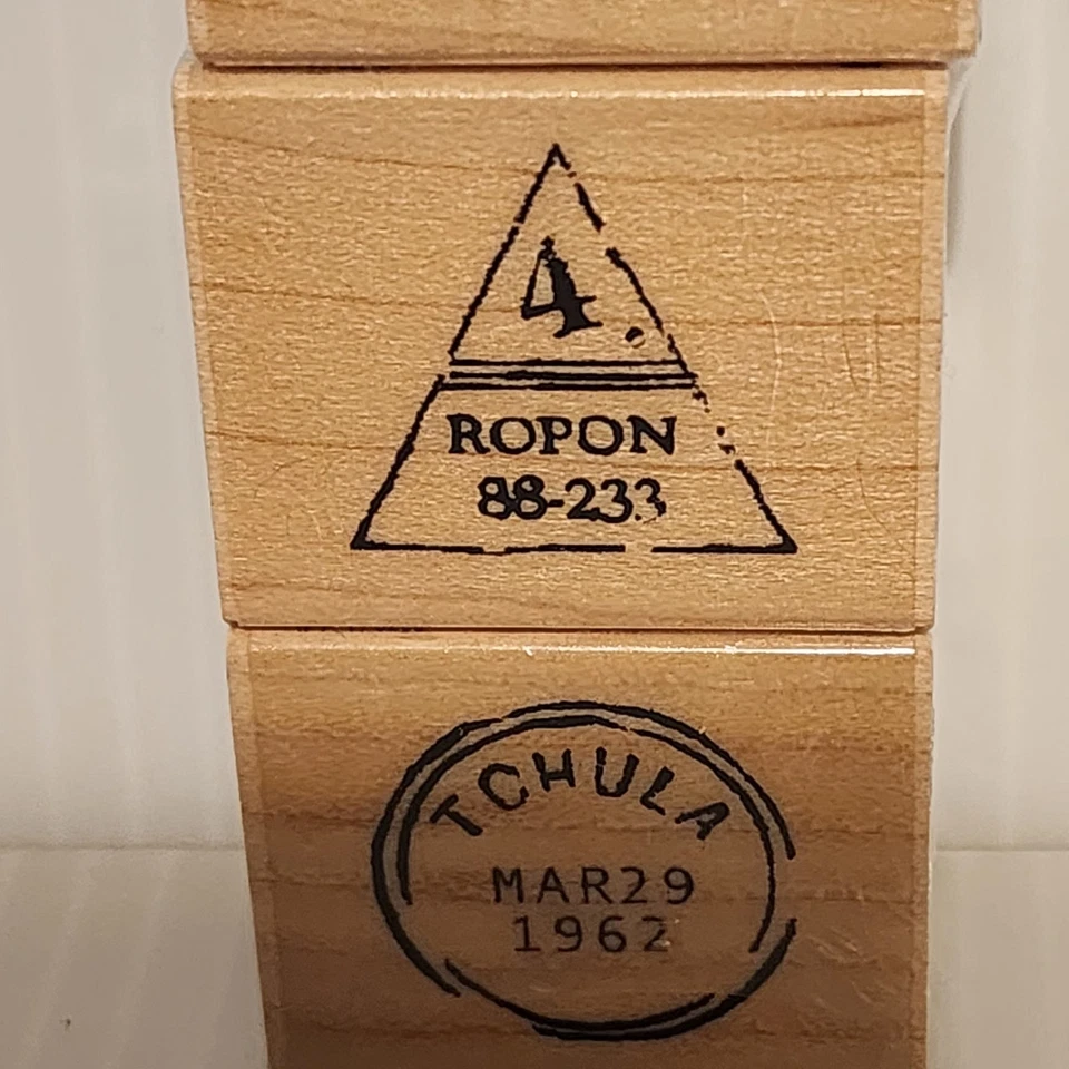 Inkadinkado Rubber Stamps Dawn Houser Vintage Postmark Set Paris Ropon Craft New - Image 3 of 4