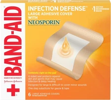Band-Aid Brand Infection Defense Adhesive Wound Covers with Neosporin 6 Count 