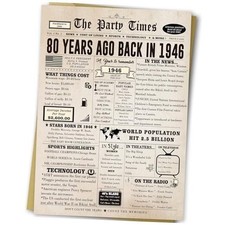 Large 80 Years Old Birthday Gifts for Women Men,Vintage 80th Greeting 236